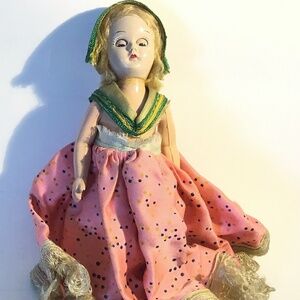 5 1/4” Celluloid Sleepy Eyed Doll in Costume, 1950s